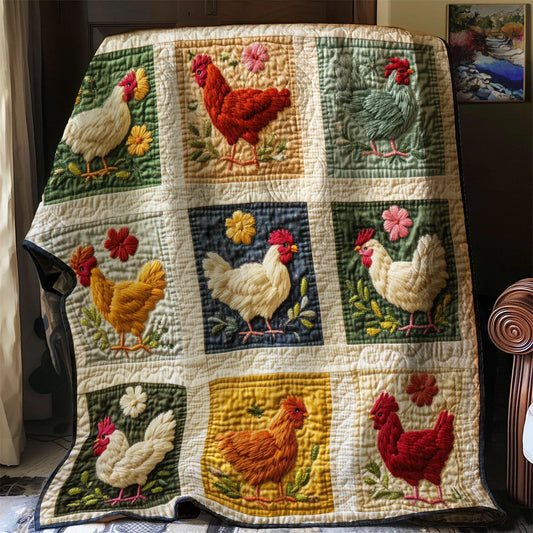 Cottage Chicken Quilt Blanket