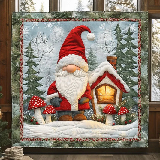 Cottage Light Gnome Quilt Blanket