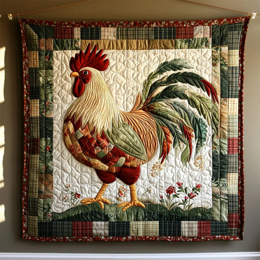 Cottage Rooster Quilt Blanket