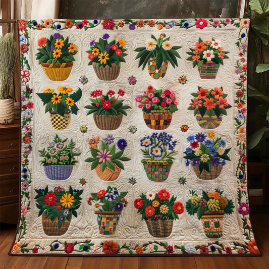 Cottage Vintage Flower Quilt Blanket