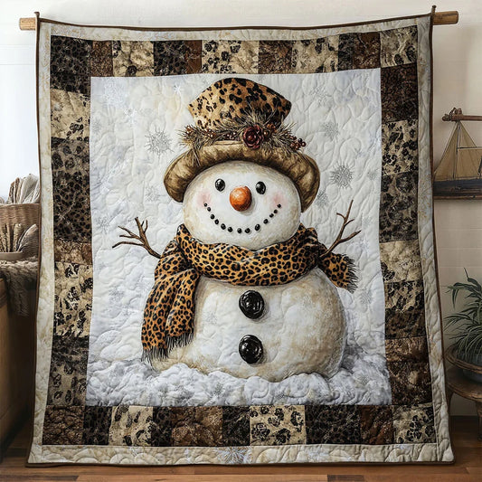 Country Cabin Snowman Quilt Blanket