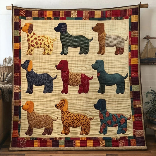 Country Dachshund Quilt Blanket