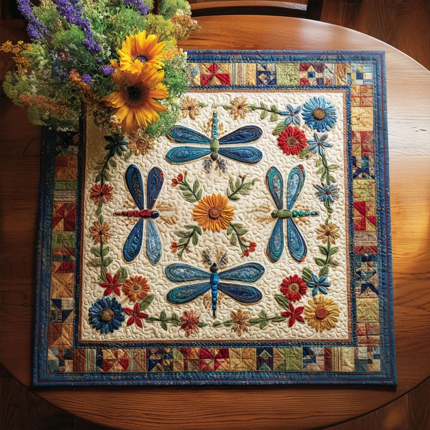 Country Drift Quilted Table Topper