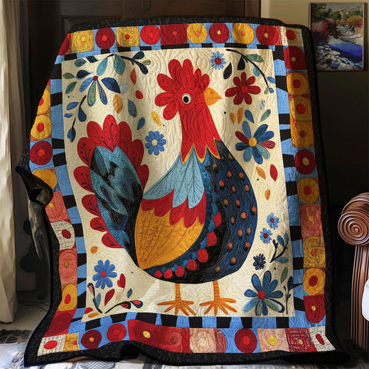 Country Folk Chicken Quilt Blanket