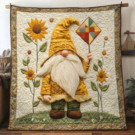 Country Garden Gnome Quilt Blanket