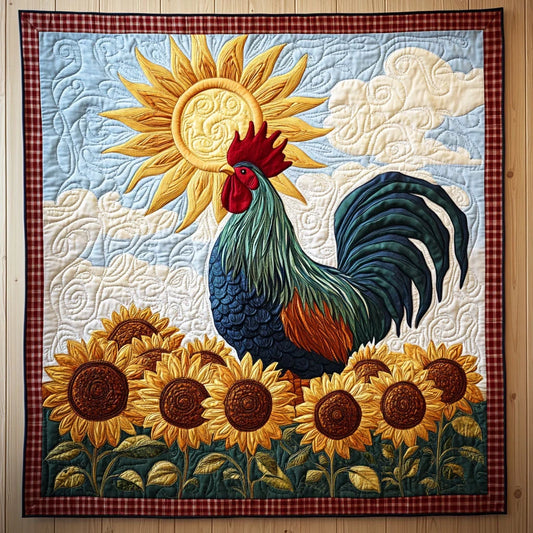 Country Rooster Charm Quilt Blanket