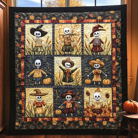 Country Skeleton Scarecrow Quilt Blanket