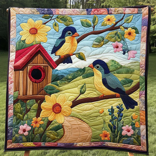 Countryside Birdhouse Quilt Blanket