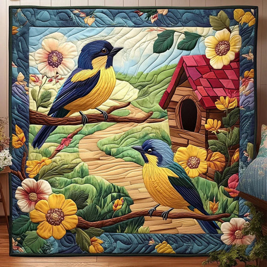 Countryside Birdhouse Quilt Blanket