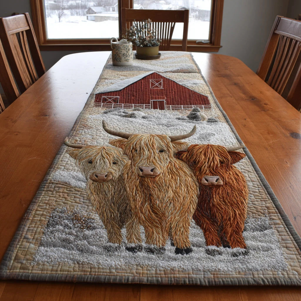 Cow Harmony Quilted Table Runner