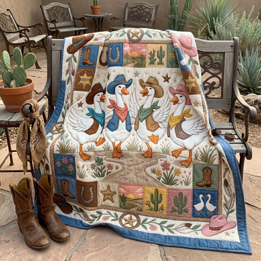 Cowboy Goose Roundup Quilt Blanket