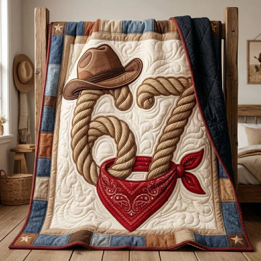 Cowboy Love Rope Quilt Blanket