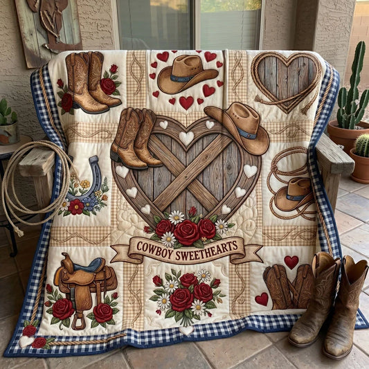 Cowboy Sweethearts Quilt Blanket