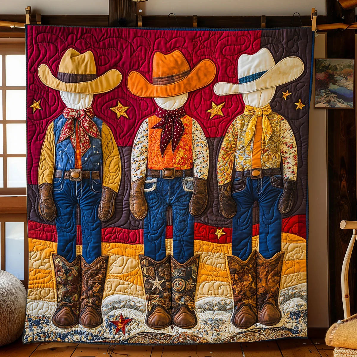 Cowboy Trio Quilt Blanket