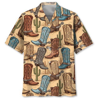 Cowboy Boots Spurs Parade Hawaiian Shirt