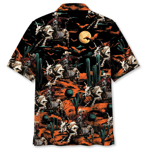 Cowboy Desert Halloween Night Hawaiian Shirt