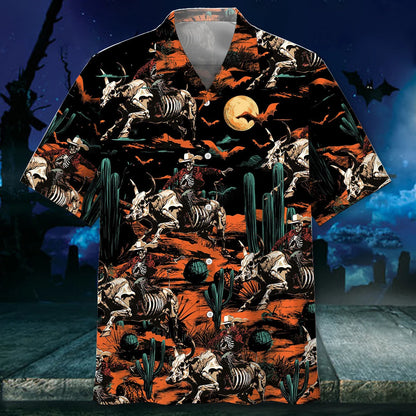Cowboy Desert Halloween Night Hawaiian Shirt