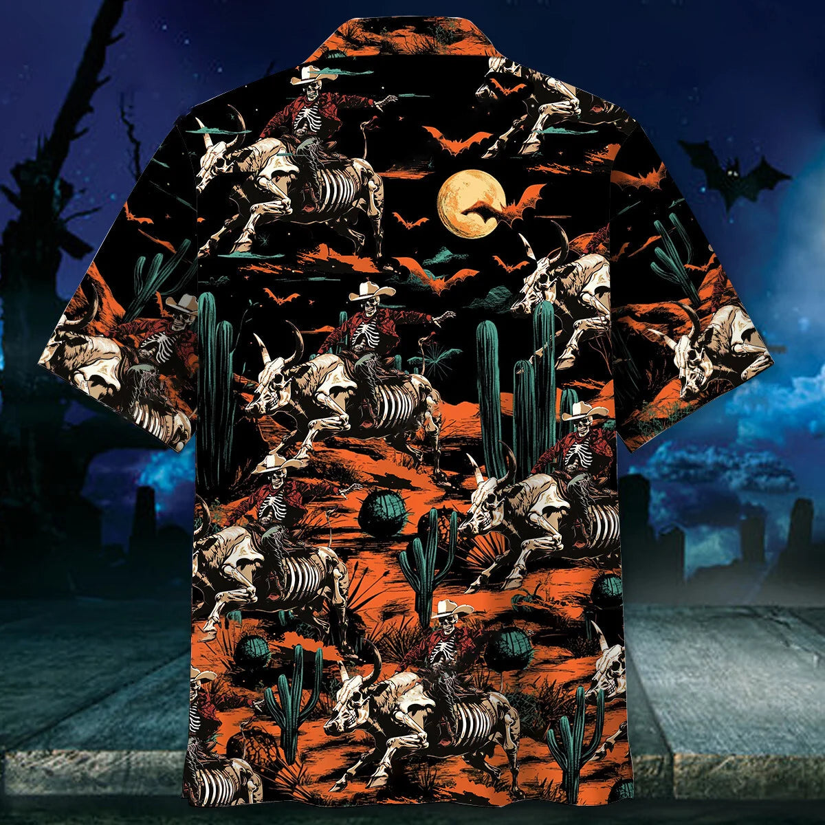 Cowboy Desert Halloween Night Hawaiian Shirt