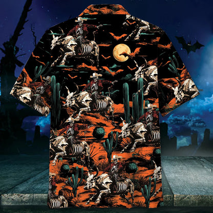 Cowboy Desert Halloween Night Hawaiian Shirt
