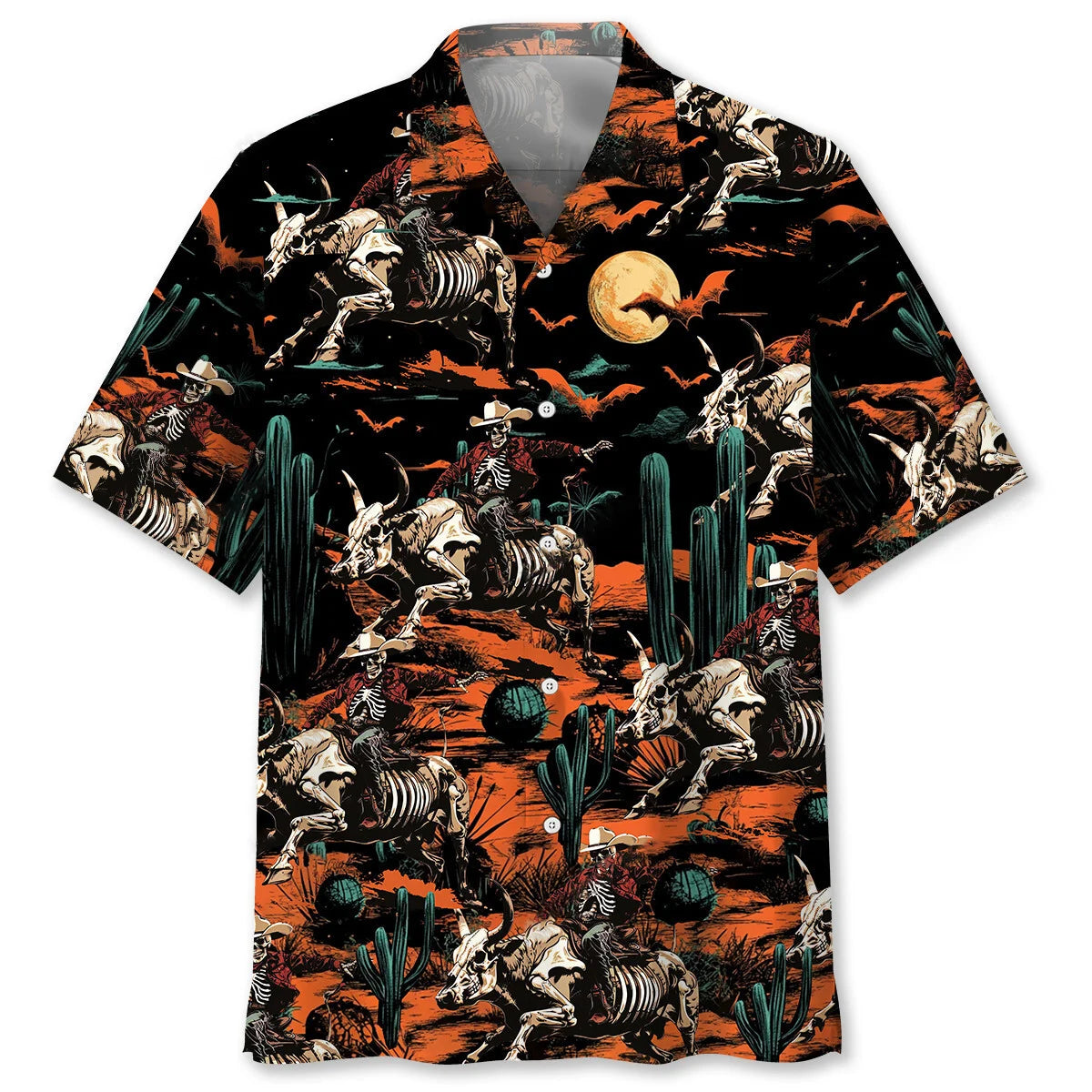 Cowboy Desert Halloween Night Hawaiian Shirt