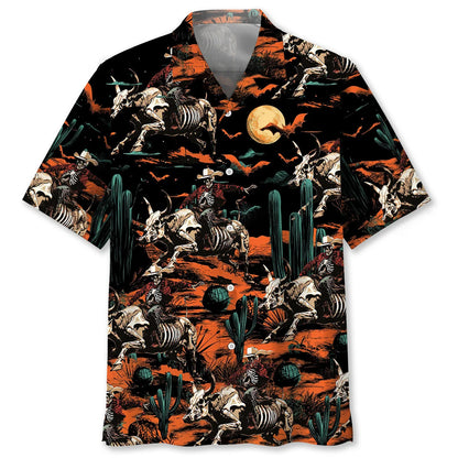 Cowboy Desert Halloween Night Hawaiian Shirt