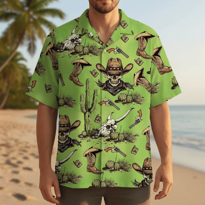 Cowboy Skull Cactus Hawaiian Shirt