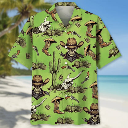 Cowboy Skull Cactus Hawaiian Shirt