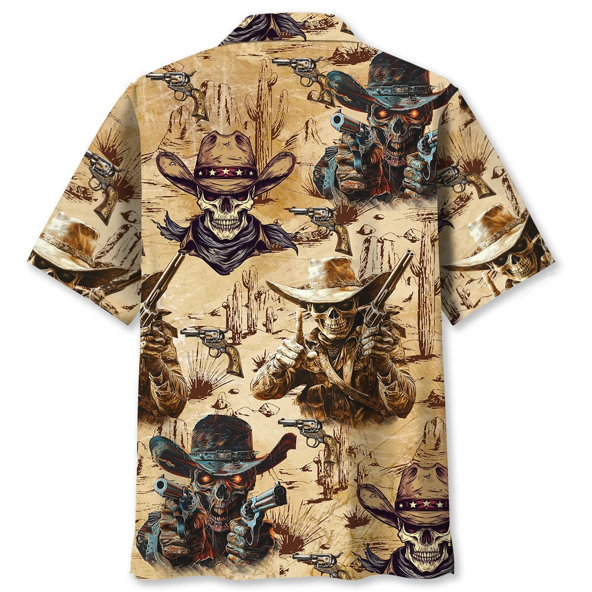 Cowboy Skull Fighter Hawaiian Shirt