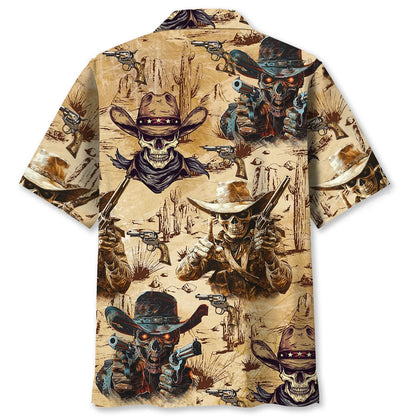 Cowboy Skull Fighter Hawaiian Shirt