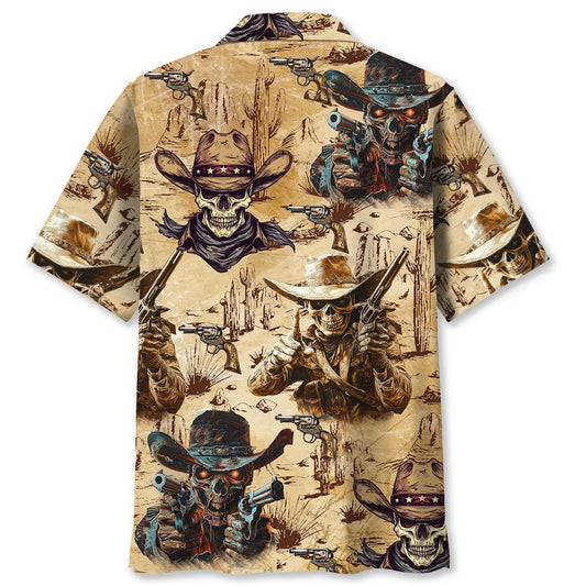 Cowboy Skull Fighter Hawaiian Shirt