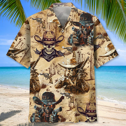 Cowboy Skull Fighter Hawaiian Shirt