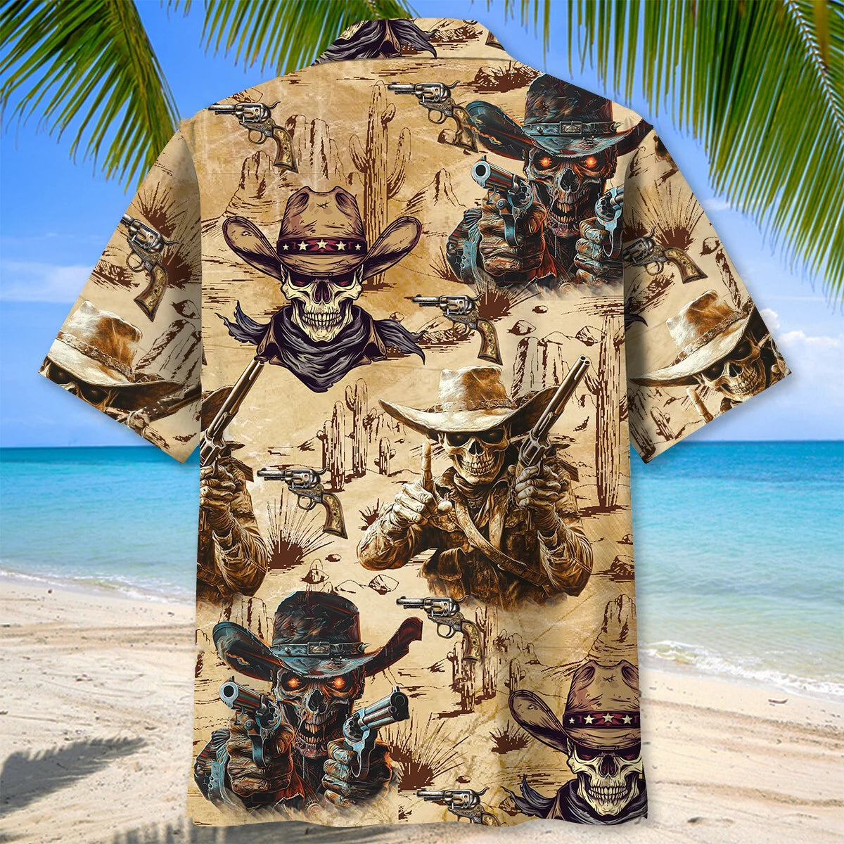 Cowboy Skull Fighter Hawaiian Shirt