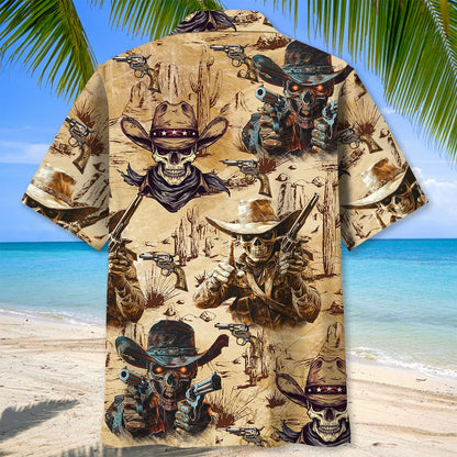 Cowboy Skull Fighter Hawaiian Shirt