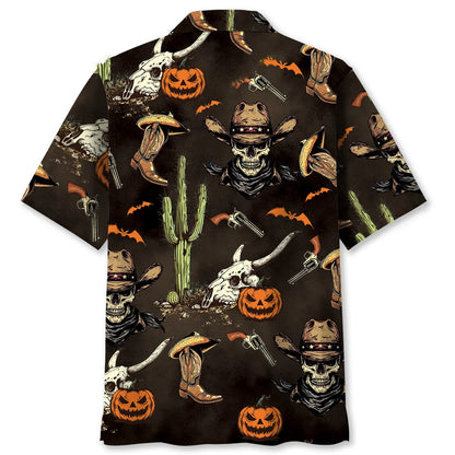 Cowboy Skull Halloween Hawaiian Shirt