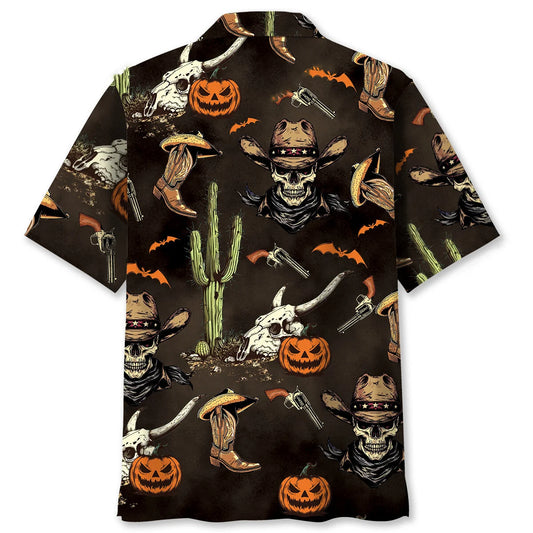 Cowboy Skull Halloween Hawaiian Shirt