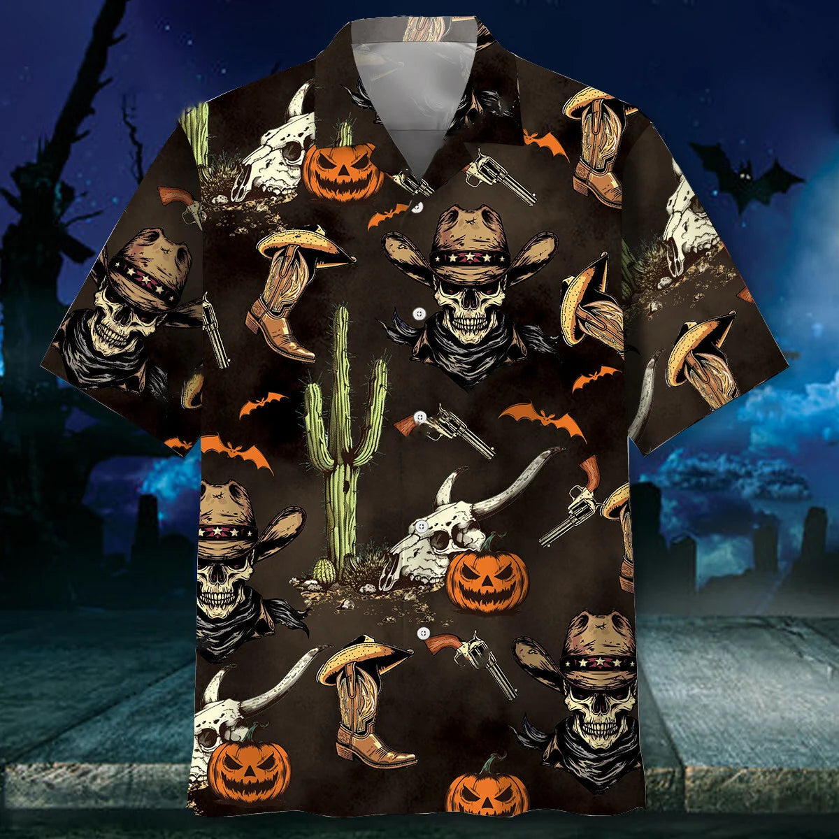 Cowboy Skull Halloween Hawaiian Shirt
