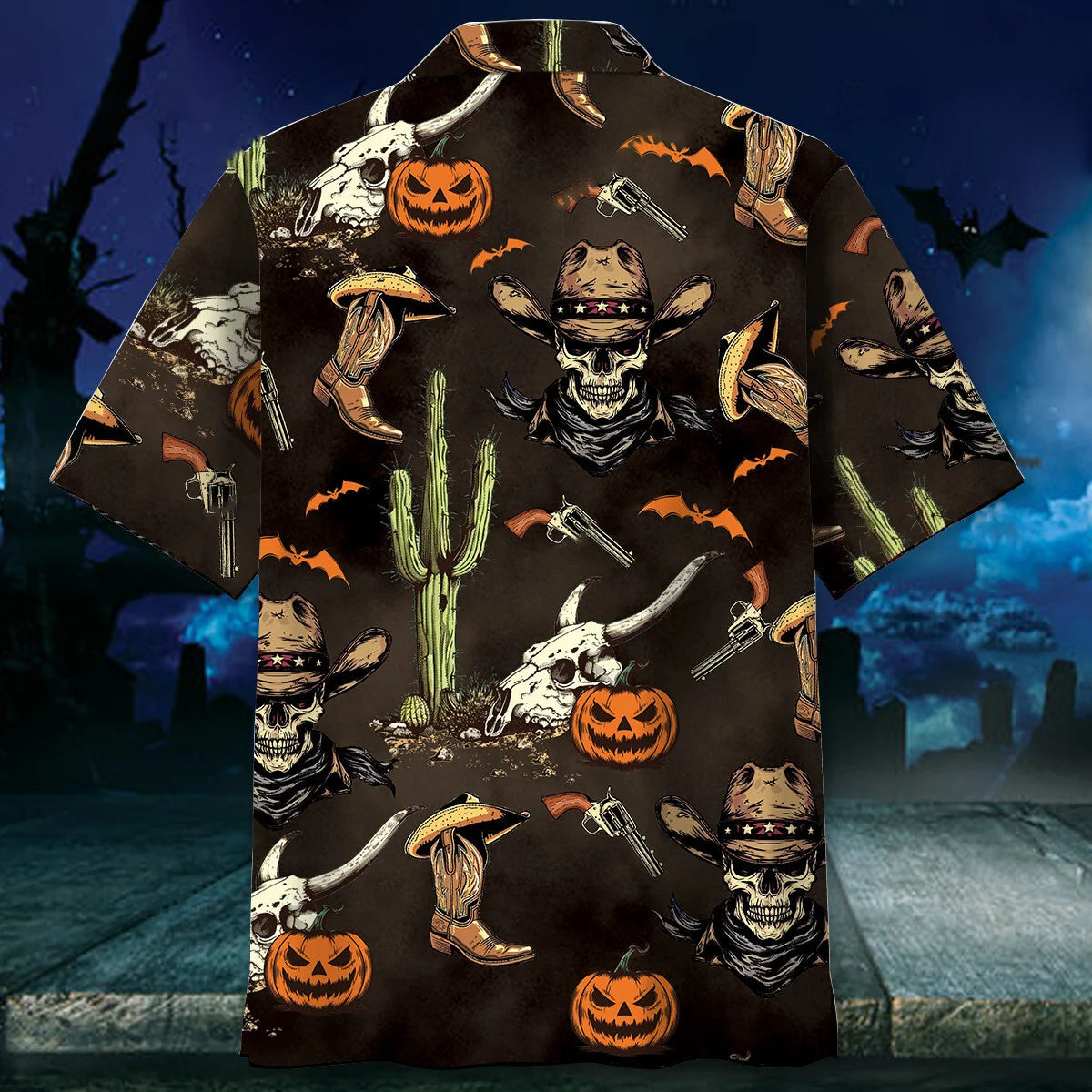 Cowboy Skull Halloween Hawaiian Shirt