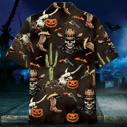 Cowboy Skull Halloween Hawaiian Shirt