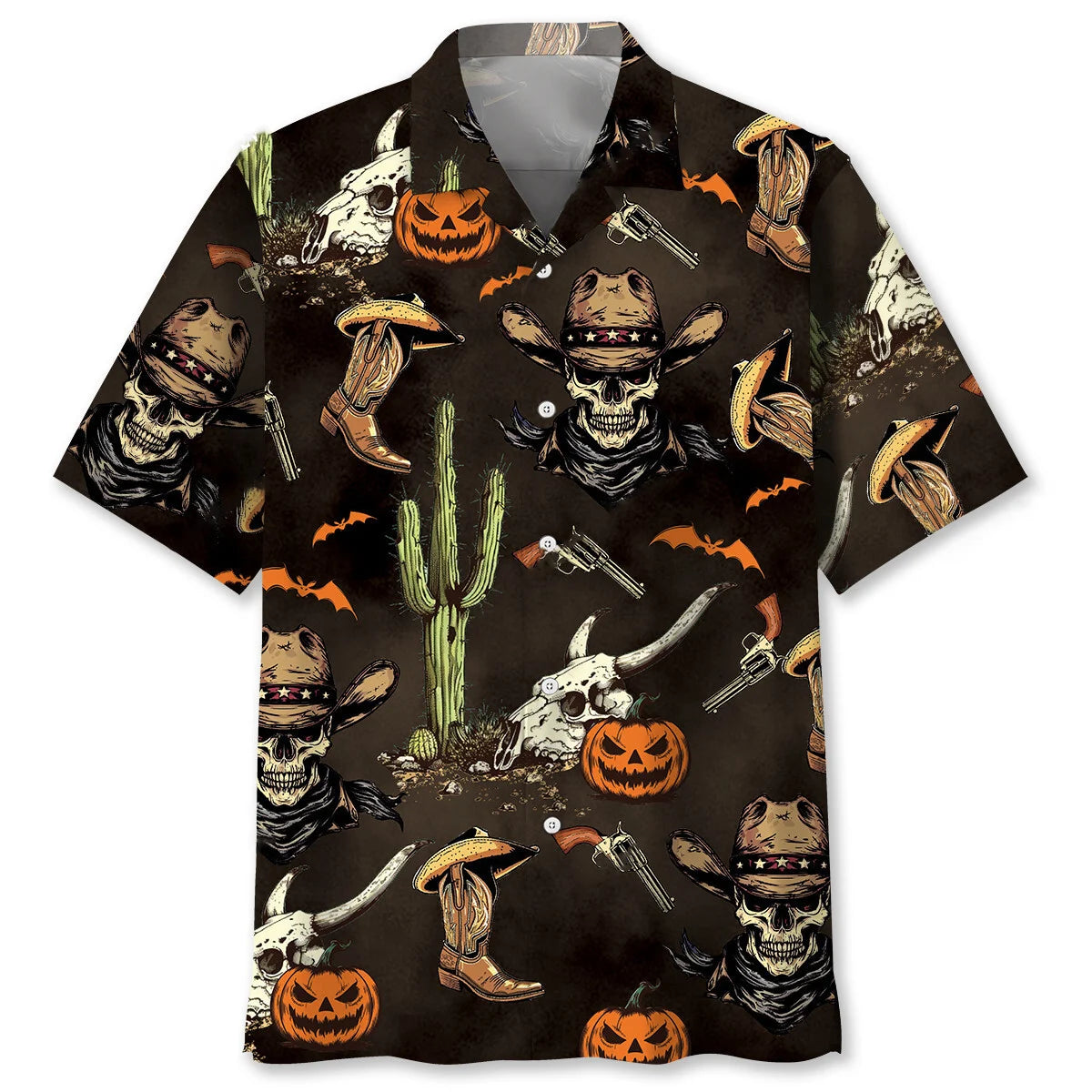 Cowboy Skull Halloween Hawaiian Shirt