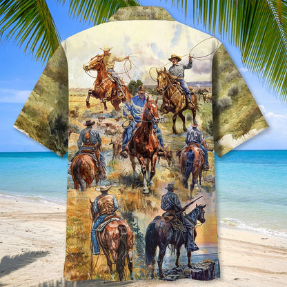 Cowboy Vintage Art Hawaiian Shirt