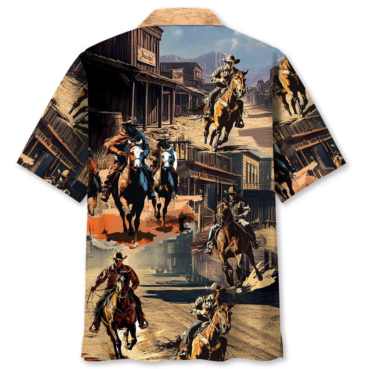 Cowboy Western Town Hawaiian Shirt