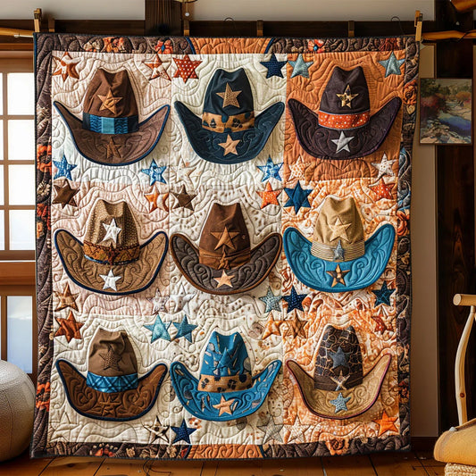 Cowboy's Hats Quilt Blanket