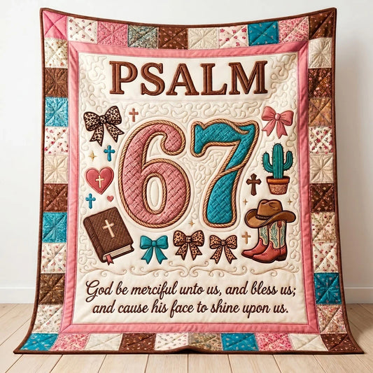 Cowgirl Faith Psalm Quilt Blanket