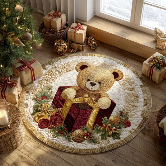 Cozy Bear Wonderland Quilted Round Mat
