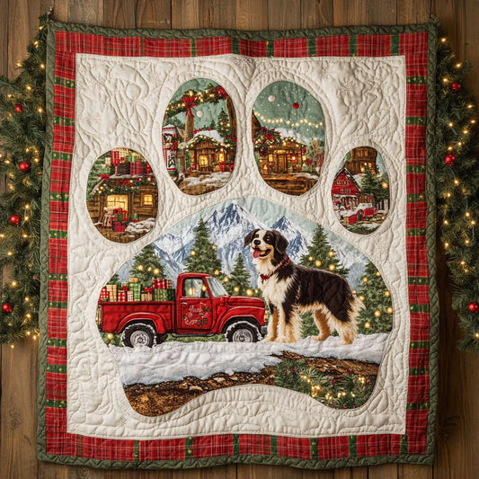 Cozy Border Collie Paw Quilt Blanket