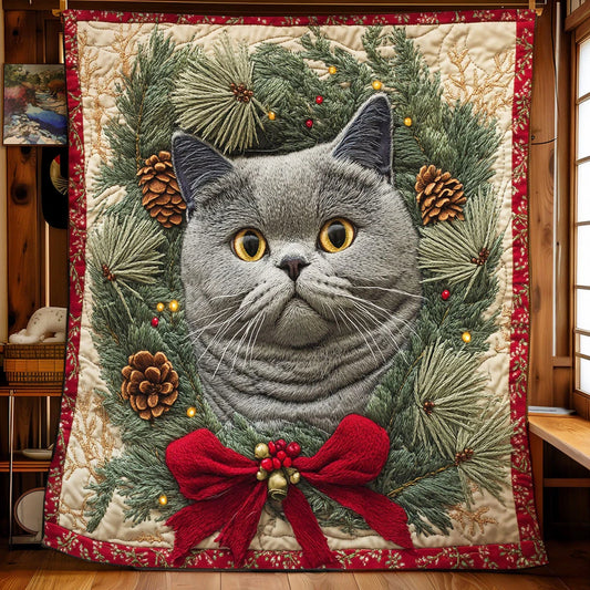 Cozy British Shorthair Quilt Blanket