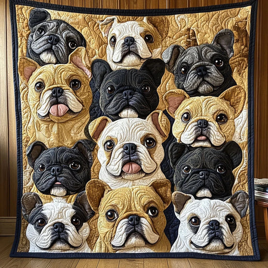 Cozy Bulldog Quilt Blanket