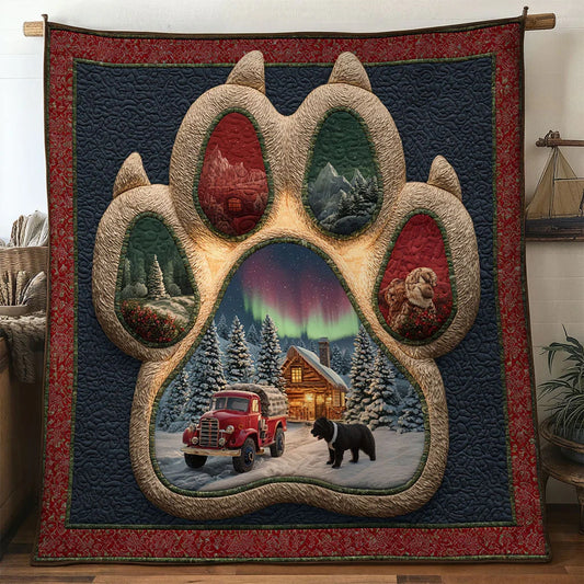 Cozy Bulldogs Paw Quilt Blanket