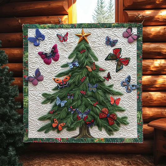 Cozy Butterfly Christmas Quilt Blanket