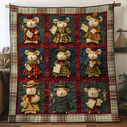 Cozy Choir Mouse Quilt Blanket